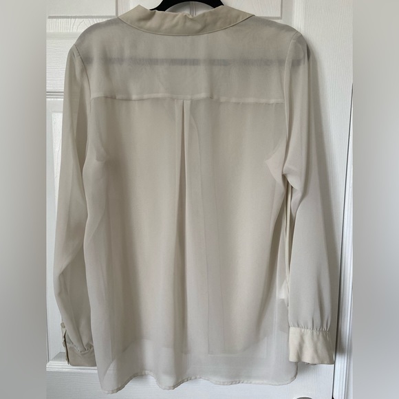 BCBGeneration Chalk Grey Sheer Blouse - Picture 2 of 8